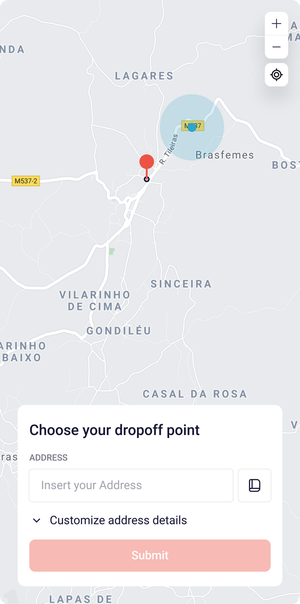 Novo envio, ecrã 1
