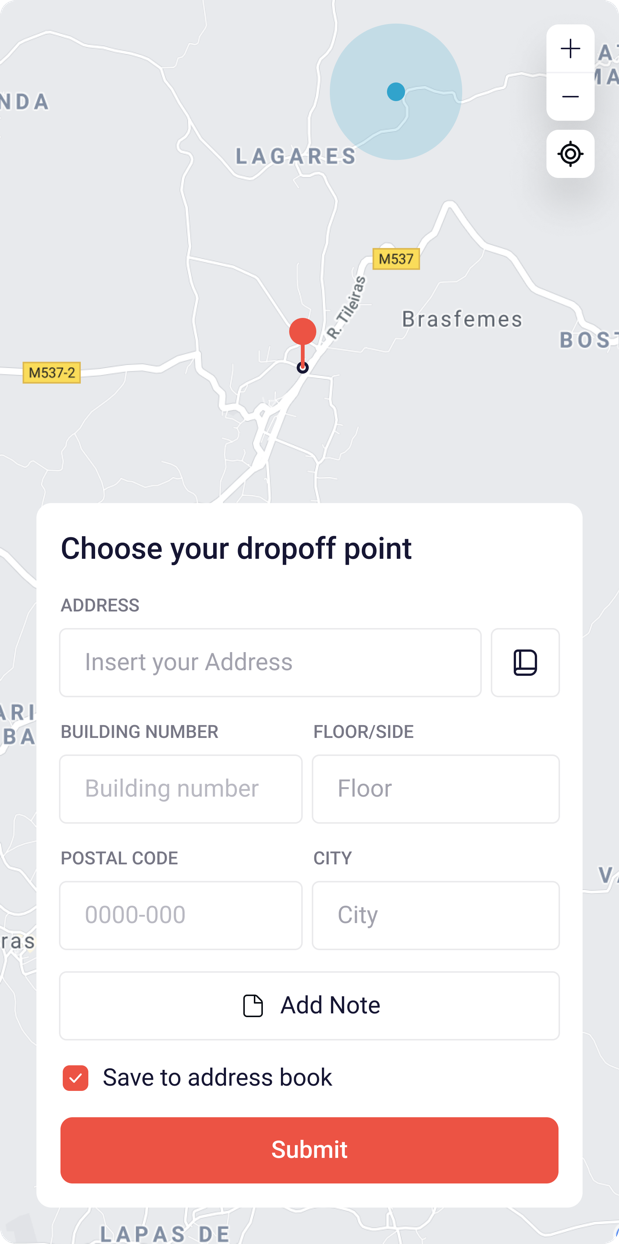 Novo envio, ecrã 2