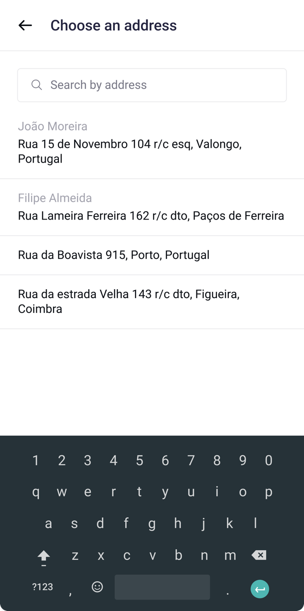 Novo envio, ecrã 3