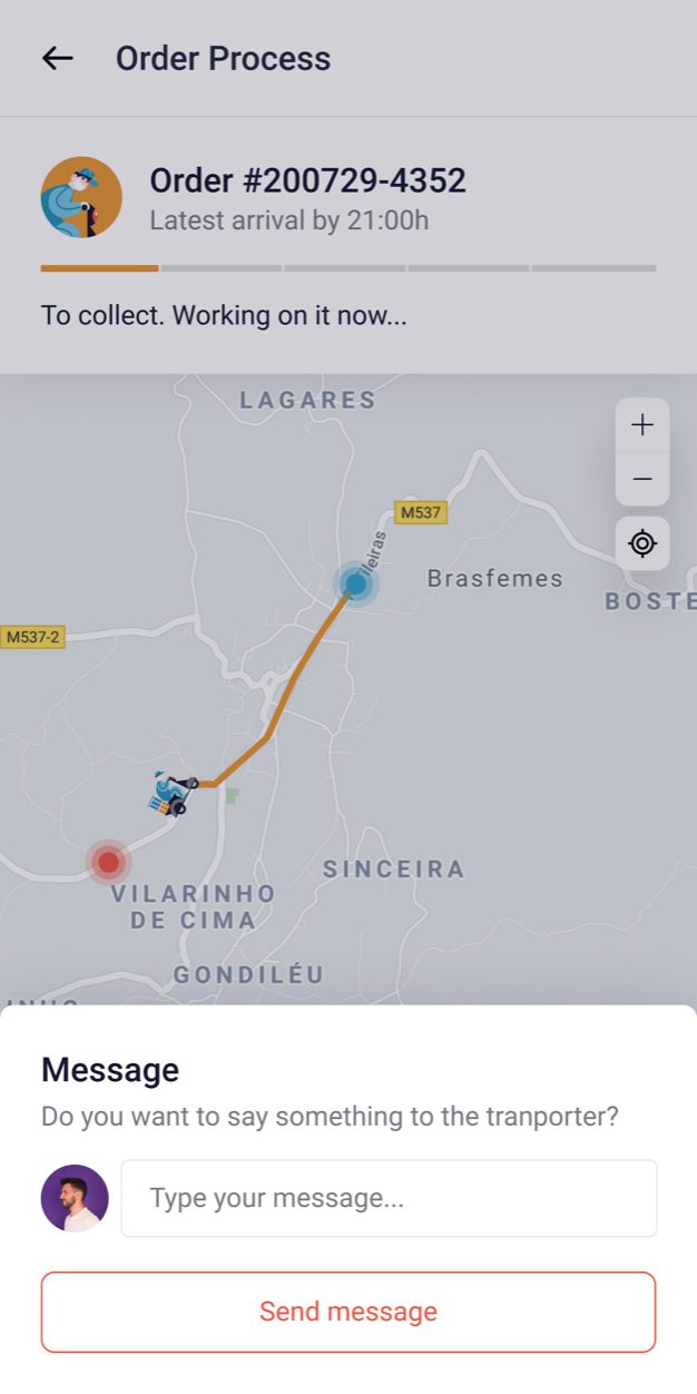 Mensagem ao transportador